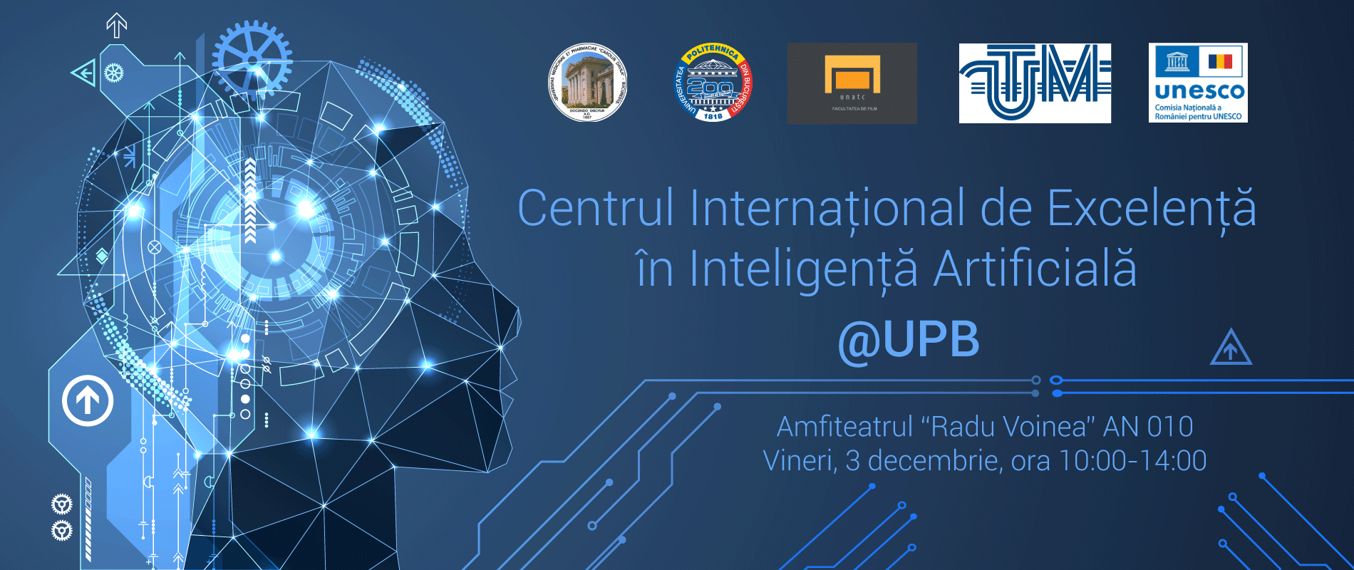 UPB lansează Centrul Internațional de Excelență în Inteligență Artificială @ UPB