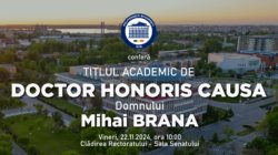 POLITEHNICA București va acorda, vineri, 22.11.2024, Titlul Academic de DOCTOR HONORIS CAUSA domnului Mihai BRANA